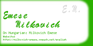 emese milkovich business card